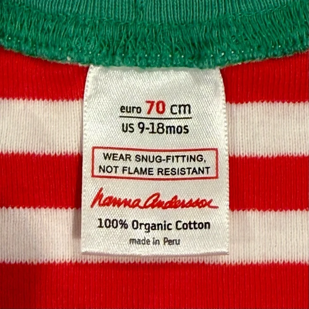 Hanna Andersson Sleeper Boys 9-18M 90 cm Girls Organic Pajamas Christmas Stripes